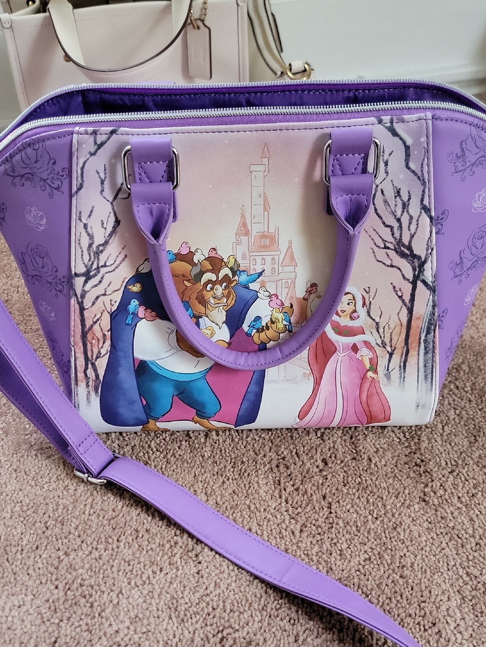 Purple Fairytale Print Satchel Bag - Unbranded